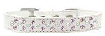 Sprinkles Dog Collar Pearl and Light Pink Crystals (Color/Size: Size 14 White)