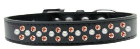 Sprinkles Dog Collar Pearl and Orange Crystals