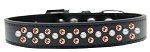 Sprinkles Dog Collar Pearl and Orange Crystals (Color/Size: Size 14 Black)