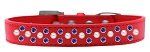 Sprinkles Dog Collar Pearl and Blue Crystals (Color/Size: Size 12 Red)