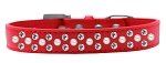 Sprinkles Dog Collar Pearl and Clear Crystals (Color/Size: Size 12 Red)