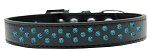 Sprinkles Dog Collar Southwest Turquoise Pearls (Color/Size: Size 14 Black)