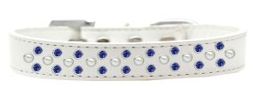 Sprinkles Dog Collar Pearl and Blue Crystals