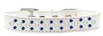 Sprinkles Dog Collar Pearl and Blue Crystals (Color/Size: Size 12 White)