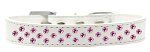 Sprinkles Dog Collar Bright Pink Crystals (Color/Size: Size 12 White)