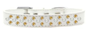 Sprinkles Dog Collar Pearl and Yellow Crystals