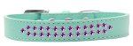 Two Row Purple Crystal (Color/Size: Size 12 Aqua Dog Collar)