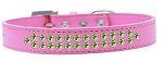 Two Row Lime Green Crystal (Color/Size: Size 12 Bright Pink Dog Collar)