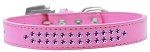 Two Row Purple Crystal (Color/Size: Size 12 Bright Pink Dog Collar)