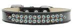 Two Row AB Crystal (Color/Size: Size 12 Black Ice Cream Dog Collar)