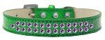 Two Row Purple Crystal (Color/Size: Size 12 Emerald Green Ice Cream Dog Collar)