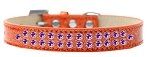 Two Row Purple Crystal (Color/Size: Size 12 Orange Ice Cream Dog Collar)