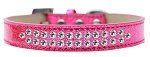 Two Row Clear Crystal (Color/Size: Size 12 Pink Ice Cream Dog Collar)