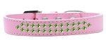 Two Row Lime Green Crystal (Color/Size: Size 12 Light Pink Dog Collar)