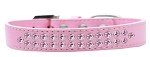 Two Row Light Pink Crystal (Color/Size: Size 12 Light Pink Dog Collar)