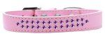 Two Row Purple Crystal (Color/Size: Size 12 Light Pink Dog Collar)
