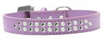 Two Row Pearl and Clear Crystal (Color/Size: Size 14 Lavender Dog Collar)