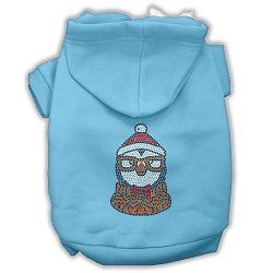 Hipster Penguin Rhinestone Dog Hoodie (Color/Size: Baby Blue XL)