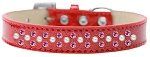 Sprinkles Ice Cream Dog Collar Pearl and Bright Pink Crystals (Color/Size: Size 16 Red)