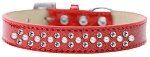 Sprinkles Ice Cream Dog Collar Pearl and Clear Crystals (Color/Size: Size 16 Red)