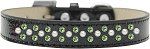 Sprinkles Ice Cream Dog Collar Pearl and Lime Green Crystals (Color/Size: Size 16 Black)