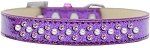 Sprinkles Ice Cream Dog Collar Pearl and Light Pink Crystals (Color/Size: Size 16 Purple)