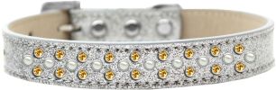 Sprinkles Ice Cream Dog Collar Pearl and Yellow Crystals