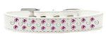Sprinkles Dog Collar Pearl and Bright Pink Crystals (Color/Size: Size 16 White)