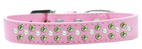 Sprinkles Dog Collar Pearl and Lime Green Crystals