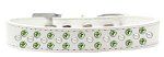 Sprinkles Dog Collar Pearl and Lime Green Crystals (Color/Size: Size 16 White)