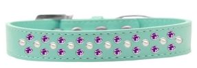 Sprinkles Dog Collar Pearl and Purple Crystals