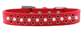 Sprinkles Dog Collar Pearl and Red Crystals