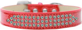Three Row AB Crystal Ice Cream Dog Collar