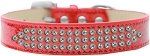Three Row AB Crystal Ice Cream Dog Collar (Color/Size: Red Size 12)