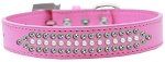 Ritz Pearl and AB Crystal Dog Collar (Color/Size: Bright Pink Size 16)