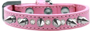 Crystal and Silver Spikes Dog Collar