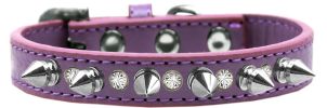 Crystal and Silver Spikes Dog Collar