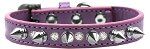 Crystal and Silver Spikes Dog Collar (Color/Size: Lavender Size 10)