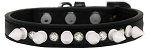 Crystal and White Spikes Dog Collar (Color/Size: Black Size 10)