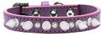 Crystal and White Spikes Dog Collar (Color/Size: Lavender Size 10)
