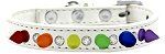 Crystal with Rainbow Spikes Dog Collar (Color/Size: White Size 10)