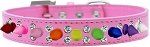Double Crystal with Rainbow Spikes Dog Collar