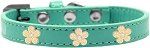 Gold Flower Widget Dog Collar (Color/Size: Aqua Size 12)