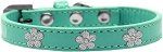 Silver Flower Widget Dog Collar (Color/Size: Aqua Size 16)