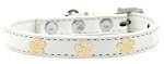 Gold Flower Widget Dog Collar (Color/Size: White Size 16)
