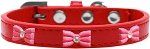 Pink Glitter Bow Widget Dog Collar (Color/Size: Red Size 12)