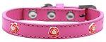 Red Rose Widget Dog Collar (Color/Size: Bright Pink Size 12)