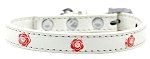 Red Rose Widget Dog Collar (Color/Size: White Size 12)