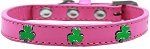 Shamrock Widget Dog Collar (Color/Size: Bright Pink Size 12)