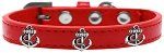 Silver Anchor Widget Dog Collar (Color/Size: Red Size 16)